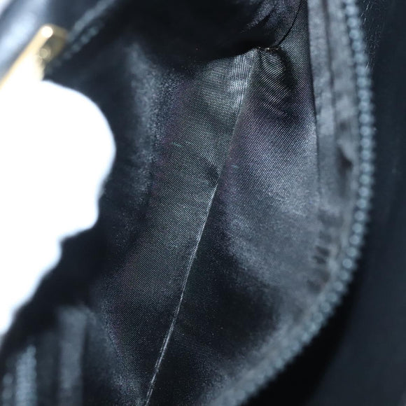 BALLY Shoulder Bag Leather Black Gold Auth BA2643