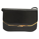 BALLY Shoulder Bag Leather Black Gold Auth BA2643-13