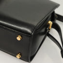 BALLY Shoulder Bag Leather Black Gold Auth BA2644-16