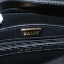 BALLY Shoulder Bag Leather Black Gold Auth BA2644-18