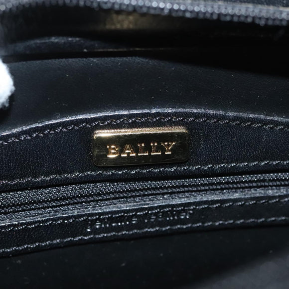 BALLY Shoulder Bag Leather Black Gold Auth BA2644