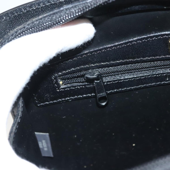 BALLY Shoulder Bag Leather Black Gold Auth BA2644