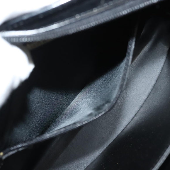 BALLY Shoulder Bag Leather Black Gold Auth BA2644