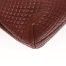 BALLY Quilted Chain Shoulder Bag Leather Brown Gold Auth BA2645-15
