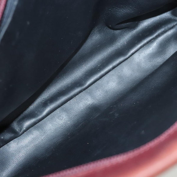 BALLY Quilted Chain Shoulder Bag Leather Brown Gold Auth BA2645