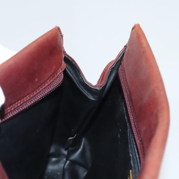 BALLY Quilted Chain Shoulder Bag Leather Brown Gold Auth BA2645