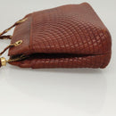 BALLY Quilted Chain Shoulder Bag Leather Brown Gold Auth BA2645-4