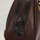 BALLY Hand Bag Leather Brown Gold Auth BA2646-17