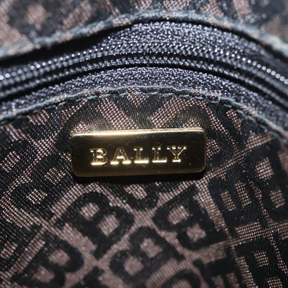 BALLY Hand Bag Leather Brown Gold Auth BA2646