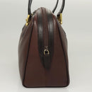 BALLY Hand Bag Leather Brown Gold Auth BA2646-4