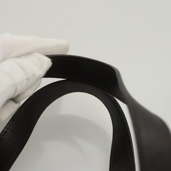 BALLY Hand Bag Leather Brown Gold Auth BA2646