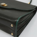 BALLY Hand Bag Leather 2way Khaki Gold Auth BA2648-10