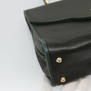 BALLY Hand Bag Leather 2way Khaki Gold Auth BA2648-11