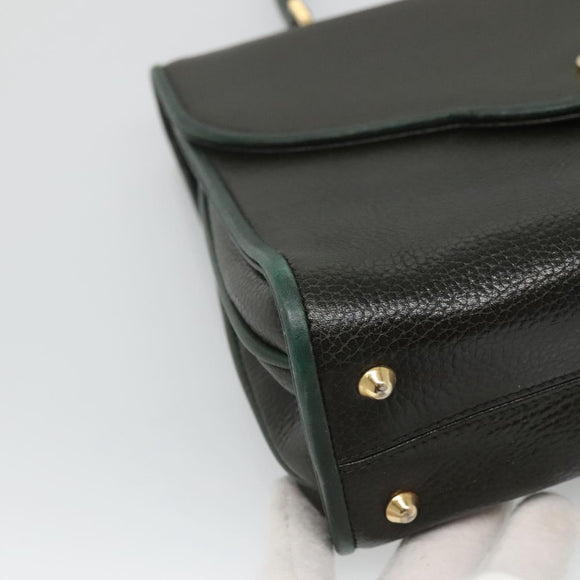 BALLY Hand Bag Leather 2way Khaki Gold Auth BA2648