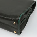 BALLY Hand Bag Leather 2way Khaki Gold Auth BA2648-12