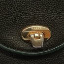 BALLY Hand Bag Leather 2way Khaki Gold Auth BA2648-14