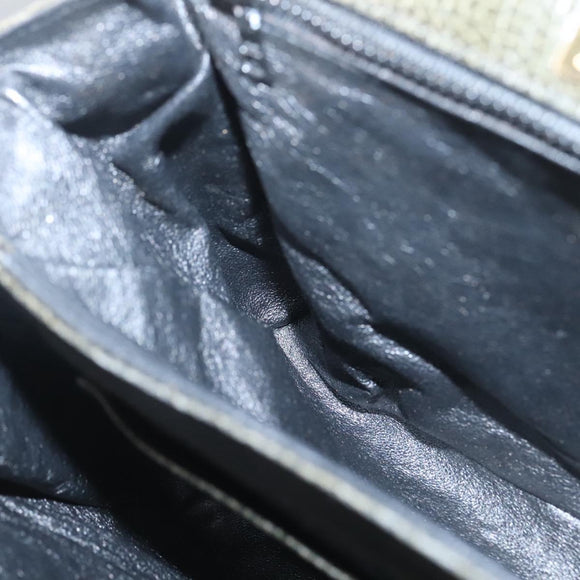 BALLY Hand Bag Leather 2way Khaki Gold Auth BA2648