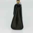 BALLY Hand Bag Leather 2way Khaki Gold Auth BA2648-5