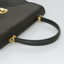 BALLY Hand Bag Leather 2way Khaki Gold Auth BA2648-7