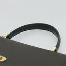 BALLY Hand Bag Leather 2way Khaki Gold Auth BA2648-8