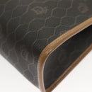 Christian Dior Honeycomb Canvas Clutch Bag PVC Black Auth BA2650-11