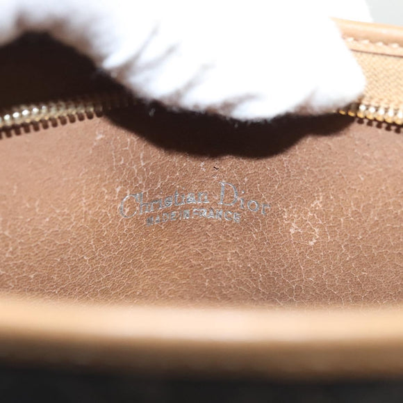 Christian Dior Honeycomb Canvas Clutch Bag PVC Black Auth BA2650