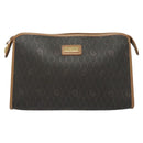 Christian Dior Honeycomb Canvas Clutch Bag PVC Black Auth BA2650-2