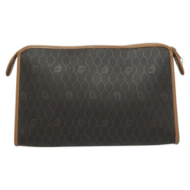 Christian Dior Honeycomb Canvas Clutch Bag PVC Black Auth BA2650 - 0