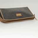 Christian Dior Honeycomb Canvas Clutch Bag PVC Black Auth BA2650-6