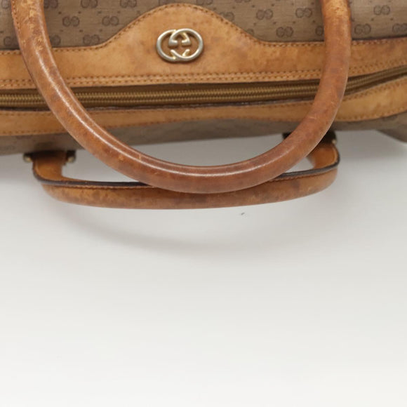 GUCCI Micro GG Supreme Hand Bag PVC Leather Brown Gold 002 101 4422 Auth BA2652