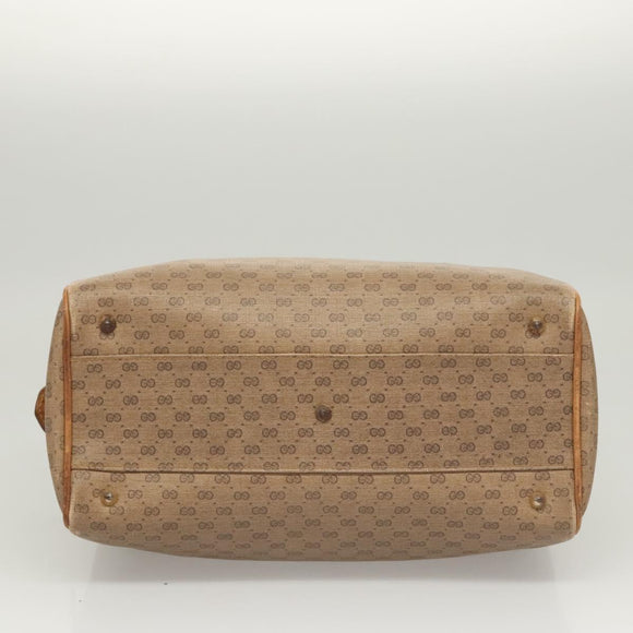 GUCCI Micro GG Supreme Hand Bag PVC Leather Brown Gold 002 101 4422 Auth BA2652