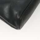 BALLY Quilted Chain Shoulder Bag Leather Navy Gold Auth BA2658-15