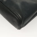 BALLY Quilted Chain Shoulder Bag Leather Navy Gold Auth BA2658-16