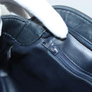 BALLY Quilted Chain Shoulder Bag Leather Navy Gold Auth BA2658-20