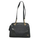 BALLY Quilted Chain Shoulder Bag Leather Navy Gold Auth BA2658-13