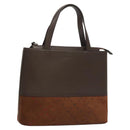 BURBERRY Hand Bag Suede Leather Brown Auth BA2670-1