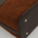 BURBERRY Hand Bag Suede Leather Brown Auth BA2670-10