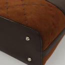 BURBERRY Hand Bag Suede Leather Brown Auth BA2670-11