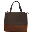 BURBERRY Hand Bag Suede Leather Brown Auth BA2670-2