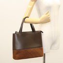 BURBERRY Hand Bag Suede Leather Brown Auth BA2670-23