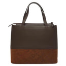 BURBERRY Hand Bag Suede Leather Brown Auth BA2670-2