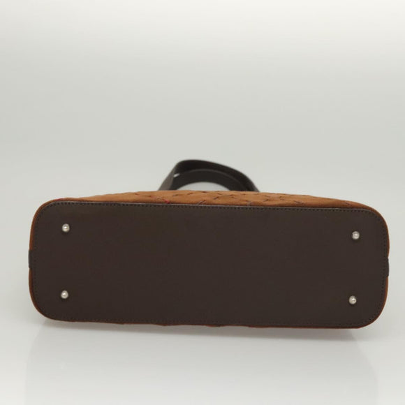 BURBERRY Hand Bag Suede Leather Brown Auth BA2670