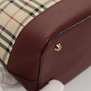 BURBERRY Nova Check Hand Bag Canvas Beige Gold Auth BA2673-14