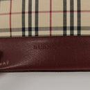 BURBERRY Nova Check Hand Bag Canvas Beige Gold Auth BA2673-17