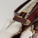 BURBERRY Nova Check Hand Bag Canvas Beige Gold Auth BA2673-10