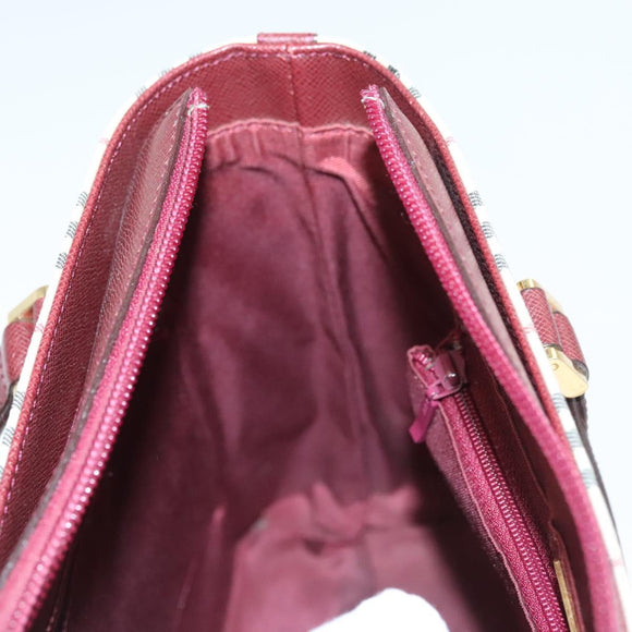 BURBERRY Nova Check Hand Bag Canvas Beige Gold Auth BA2673