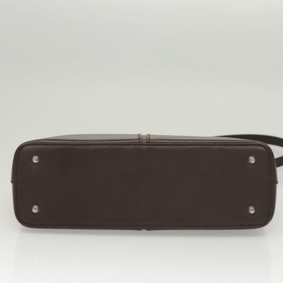 BURBERRY Shoulder Bag Leather Brown Silver Auth BA2674