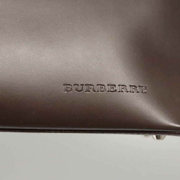 BURBERRY Shoulder Bag Leather Brown Silver Auth BA2674