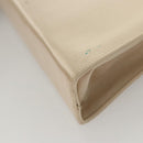 Salvatore Ferragamo Vala Hand Bag Satin Beige Gold Auth BA2675-16