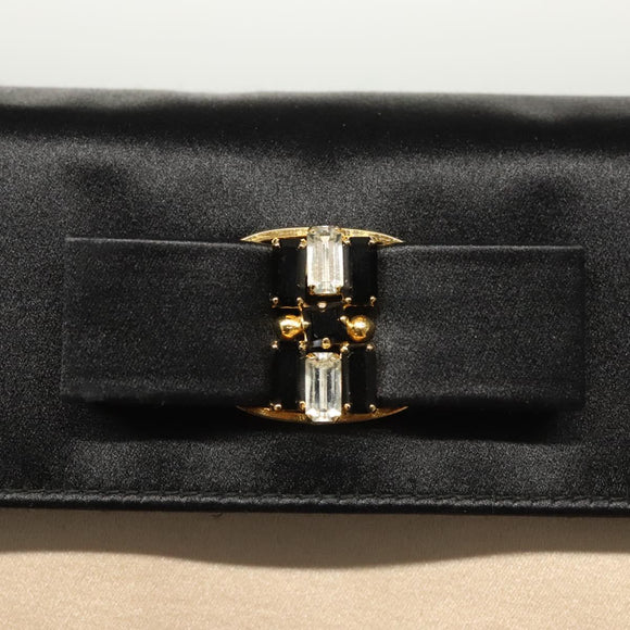 Salvatore Ferragamo Vala Hand Bag Satin Beige Gold Auth BA2675
